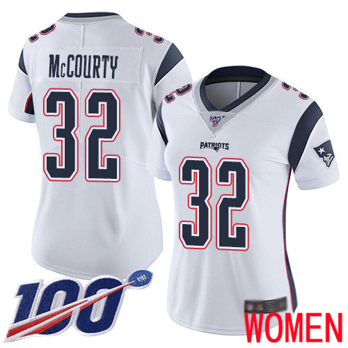 New England Patriots Football #32 100th Season Limited White Women Devin McCourty Road NFL Jersey->new england patriots->NFL Jersey